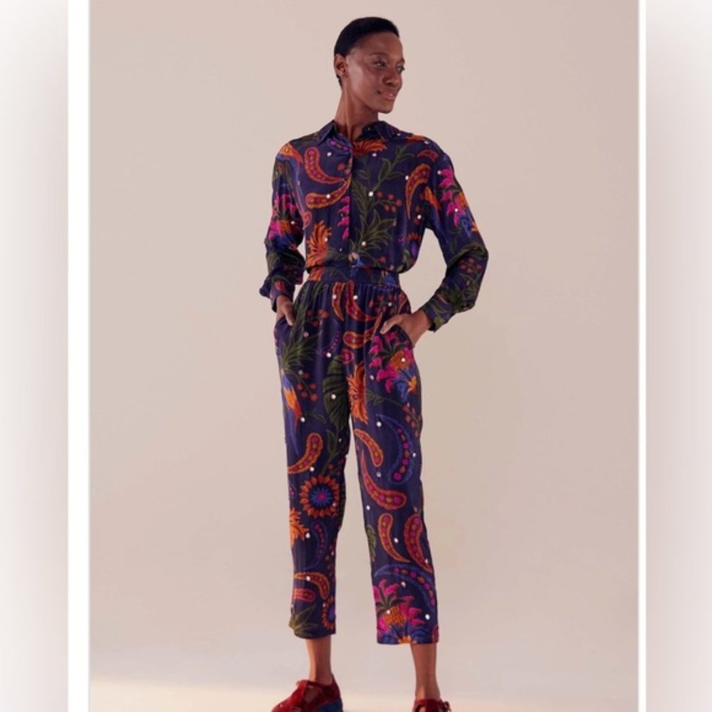 Farm Rio: The Navy Tropical Tapestry Pajama Pants